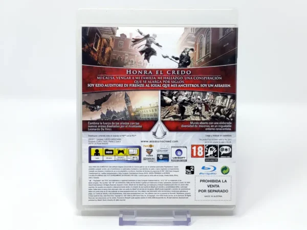 Parte trasera de Assassin's Creed II (ESP) (v2) para PlayStation 3, edición PAL España