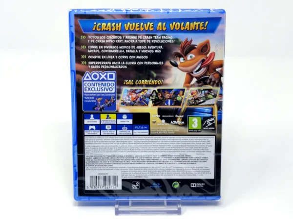 Parte trasera de Crash Team Racing Nitro-Fueled (ESP) (Precintado) para PlayStation 4, edición PAL España