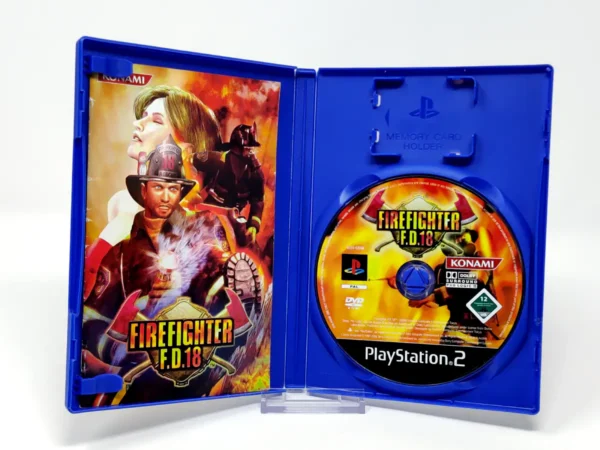 Interior del juego Firefighter F.D.18 (ESP) para PlayStation 2 con disco y manual