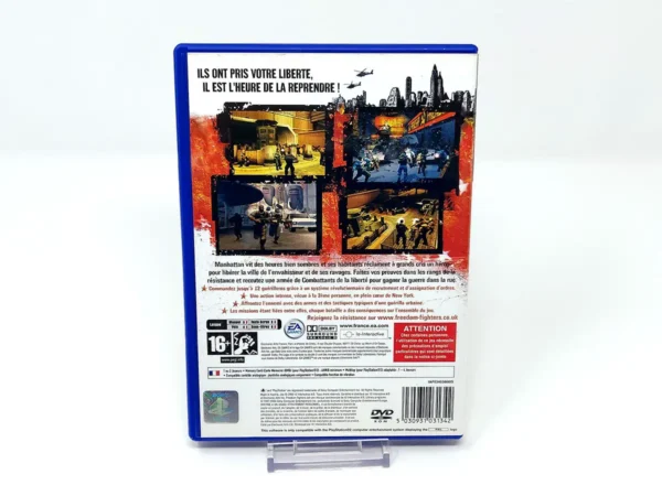 Parte trasera de Freedom Fighters (FRA) para PlayStation 2, edición PAL Francia