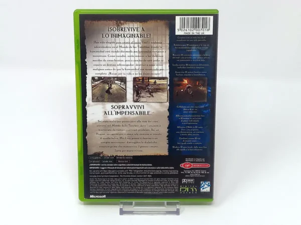 Parte trasera de Hunter: The Reckoning (ESP) para XBOX, edición PAL España