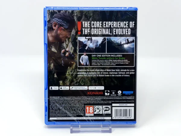 Parte trasera de METAL GEAR SOLID Δ: SNAKE EATER (Day One Edition) (EUR) (Precintado) para PlayStation 5, edición PAL EUR