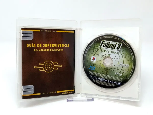Interior del juego Fallout 3 (ESP) para PlayStation 3 con disco y manual