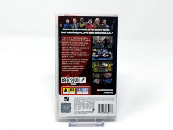 Parte trasera de Gangs of London (ESP) para PSP, edición PAL España