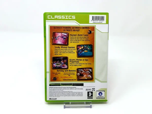 Parte trasera de Rayman 3: Hoodlum Havoc (UK) (Classics) para XBOX, edición PAL UK