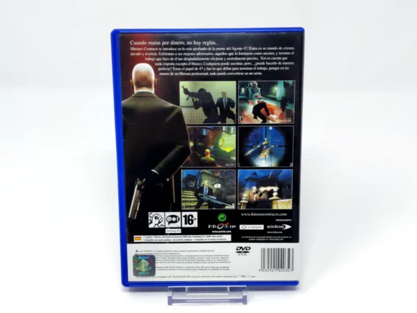 Parte trasera de Hitman: Contracts (ESP) para PlayStation 2, edición PAL España