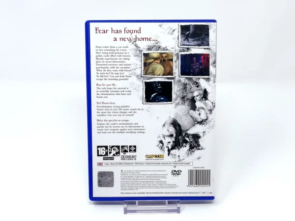 Parte trasera de Haunting Ground (UK) para PlayStation 2, edición PAL UK