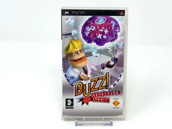 Portada de Buzz! Cerebros en Acción (ESP) para PSP, edición PAL España, de segunda mano
