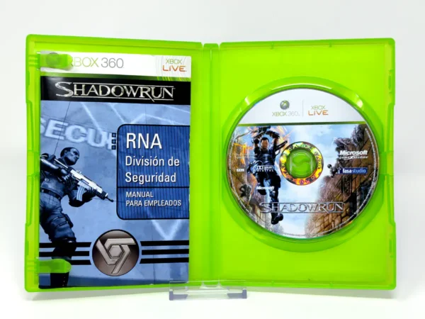 Interior del juego Shadowrun (ESP) para XBOX 360 con disco y manual