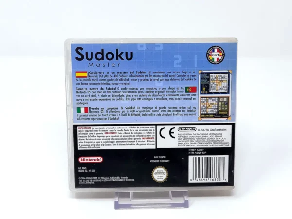 Parte trasera de Sudoku Master (ESP) para Nintendo DS, edición PAL España