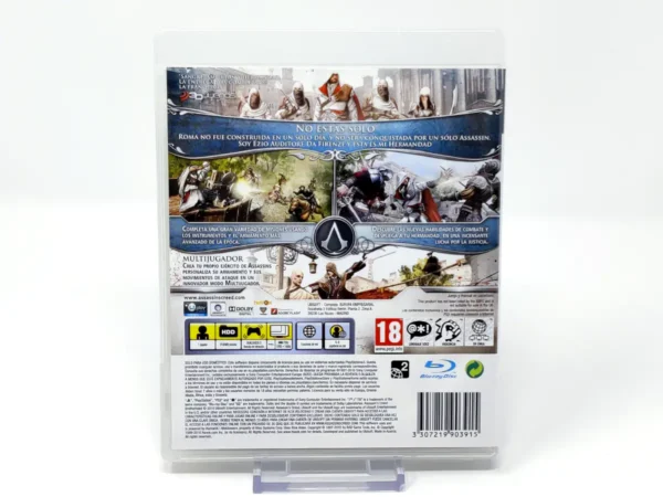 Parte trasera de Assassin's Creed: La Hermandad (Edición Especial) (ESP) para PlayStation 3, edición PAL España