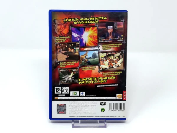 Parte trasera de Naruto: Ultimate Ninja 3 (ESP) para PlayStation 2, edición PAL España