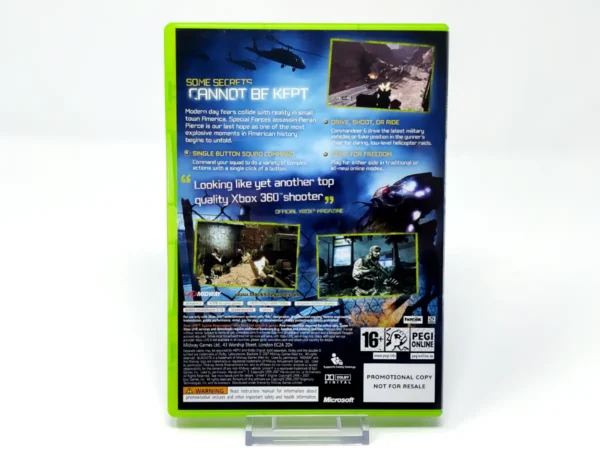 Parte trasera de BlackSite (UK) (Promo) para XBOX 360, edición PAL UK