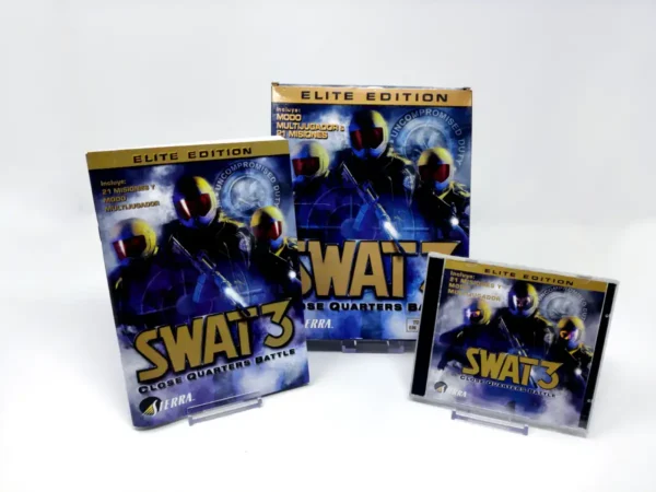Interior del juego SWAT 3: Close Quarters Battle (ESP) (Big Box) para PC con disco y manual