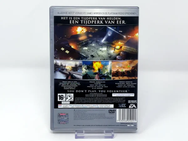 Parte trasera de Medal of Honor: European Assault (HOL) (Platinum) para PlayStation 2, edición PAL Holanda