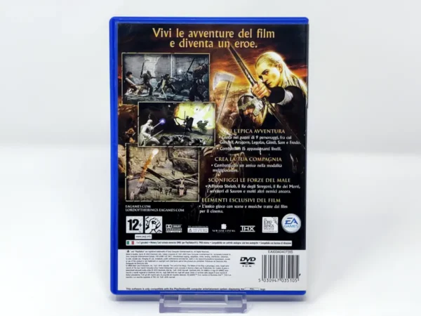 Parte trasera de Il Signore degli Anelli: Il ritorno del Re (ITA) para PlayStation 2, edición PAL Italia