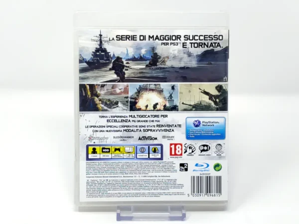 Parte trasera de Call of Duty: Modern Warfare 3 (ITA) para PlayStation 3, edición PAL Italia
