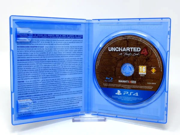 Lateral de la caja de Uncharted 4: El Desenlace del Ladrón (ESP) (v1) (Rebajado) para PlayStation 4