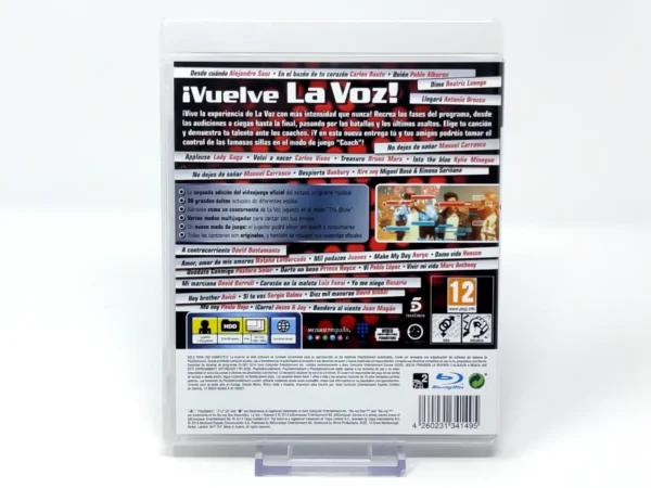 Parte trasera de La Voz Vol.2 (ESP) para PlayStation 3, edición PAL España