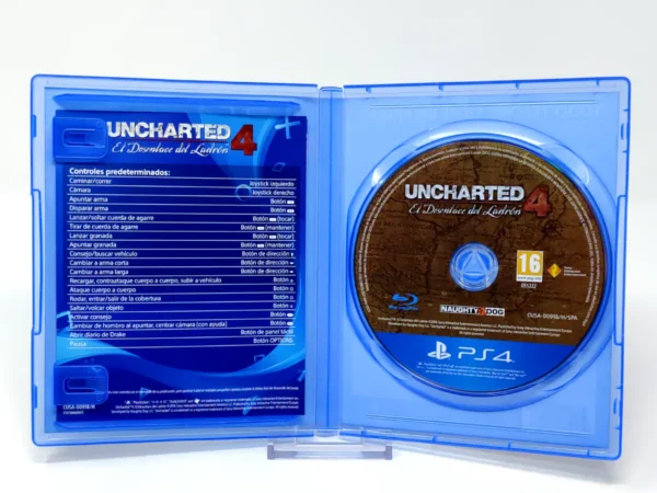 Lateral de la caja de Uncharted 4: El Desenlace del Ladrón (ESP) (PS Hits) para PlayStation 4