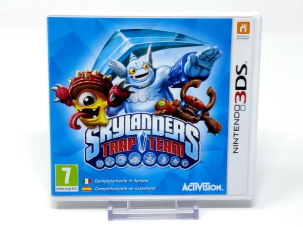 Portada de Skylanders Trap Team (ESP) para Nintendo 3DS, edición PAL España, de segunda mano