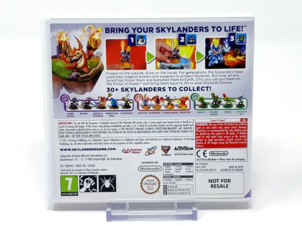 Parte trasera de Skylanders Spyro's Adventure (ESP) para Nintendo 3DS, edición PAL España