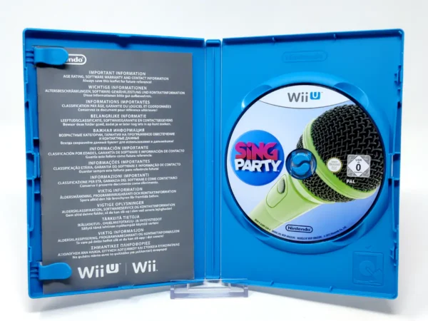 Interior del juego Sing Party (ESP) (Rebajado) para Nintendo Wii U con disco y manual