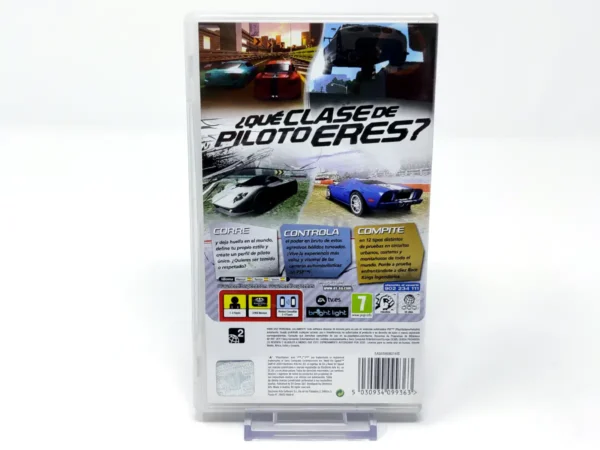 Parte trasera de Need for Speed: Shift (Essentials) (ESP) para PSP, edición PAL España