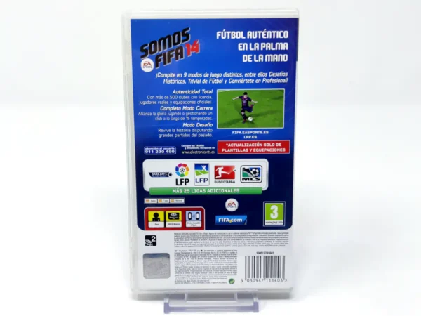 Parte trasera de FIFA 14 (ESP) para PSP, edición PAL España