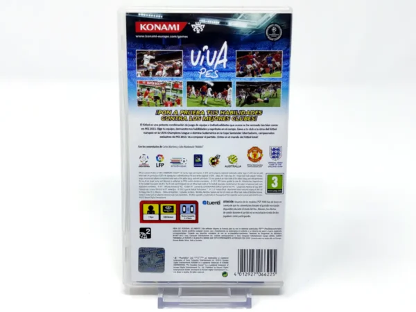 Parte trasera de Pro Evolution Soccer 2013 (ESP) para PSP, edición PAL España