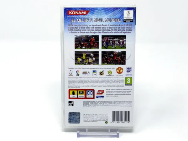 Parte trasera de Pro Evolution Soccer 2012 (ESP) para PSP, edición PAL España