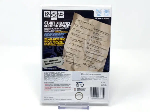 Parte trasera de Rock Band (UK) (Precintado) para Nintendo Wii, edición PAL UK