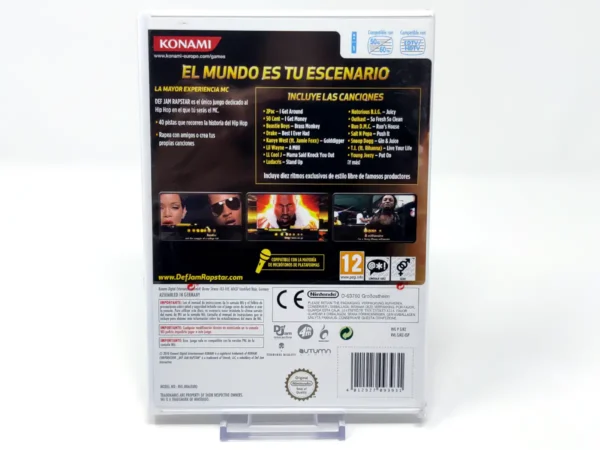 Parte trasera de Def Jam Rapstar (ESP) (Precintado) para Nintendo Wii, edición PAL España