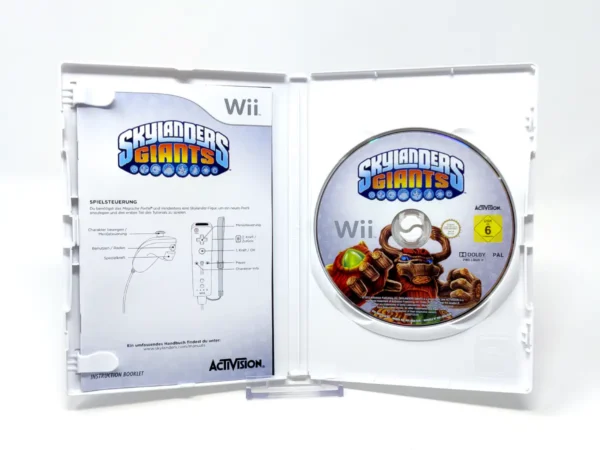 Interior del juego Skylanders Giants (ESP) para Nintendo Wii con disco y manual