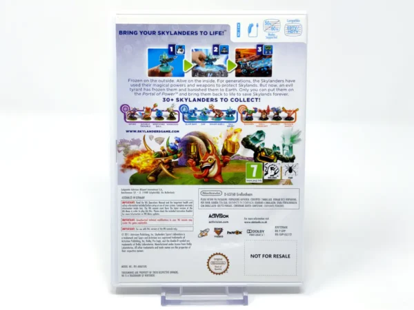 Parte trasera de Skylanders Spyro's Adventure (ESP) para Nintendo Wii, edición PAL España