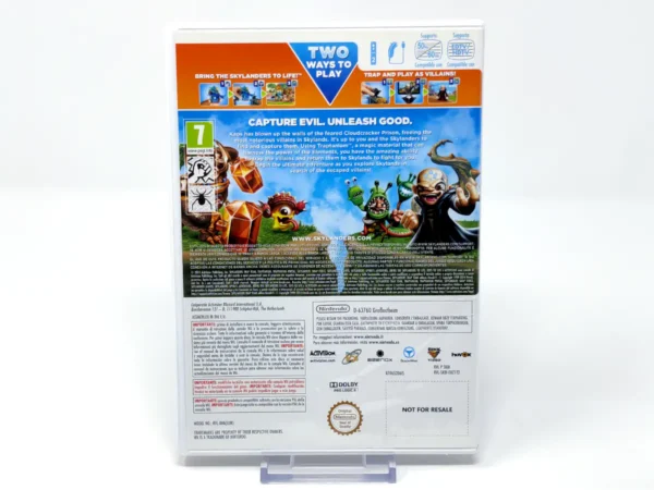 Parte trasera de Skylanders Trap Team (ESP) para Nintendo Wii, edición PAL España