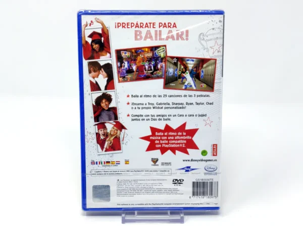 Parte trasera de Disney High School Musical 3: ¡Fin de curso DANCE! (ESP) (Precintado) (Rebajado) para PlayStation 2, edición PAL España