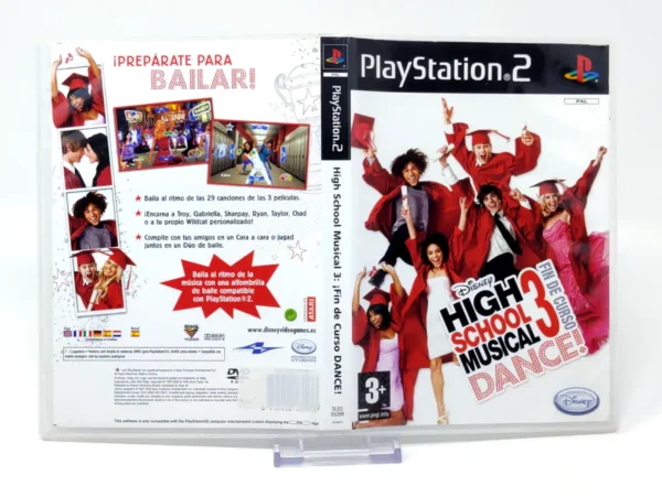 Disney High School Musical 3: ¡Fin de curso DANCE! (ESP) (Carátula) para PlayStation 2, edición PAL España, de segunda mano