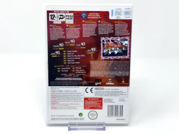 Parte trasera de Guitar Hero: Aerosmith (ESP) para Nintendo Wii, edición PAL España
