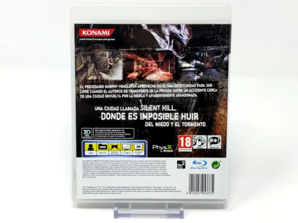 Parte trasera de Silent Hill: Downpour (ESP) para PlayStation 3, edición PAL España