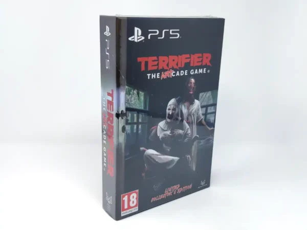 Lateral de la caja de Terrifier: The ARTcade Game (Edición Coleccionista) (EUR) (Precintado) para PlayStation 5
