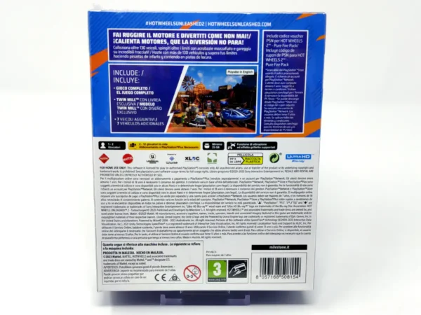 Lateral de la caja de HOT WHEELS UNLEASHED 2 - Turbocharged (Pure Fire Edition) (ESP) (Precintado) para PlayStation 5