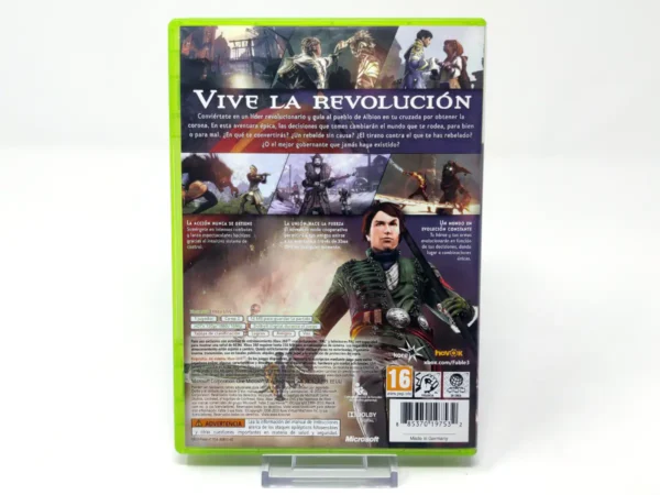 Parte trasera de Fable III (ESP) para XBOX 360, edición PAL España