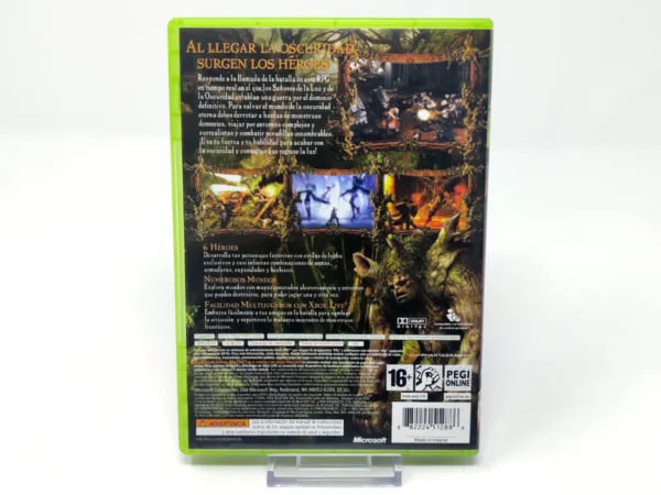 Parte trasera de Kingdom Under Fire: Circle of Doom (ESP) para XBOX 360, edición PAL España