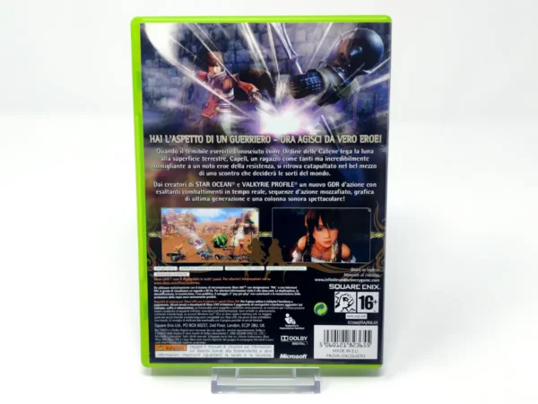Parte trasera de Infinite Undiscovery (ITA) para XBOX 360, edición PAL Italia