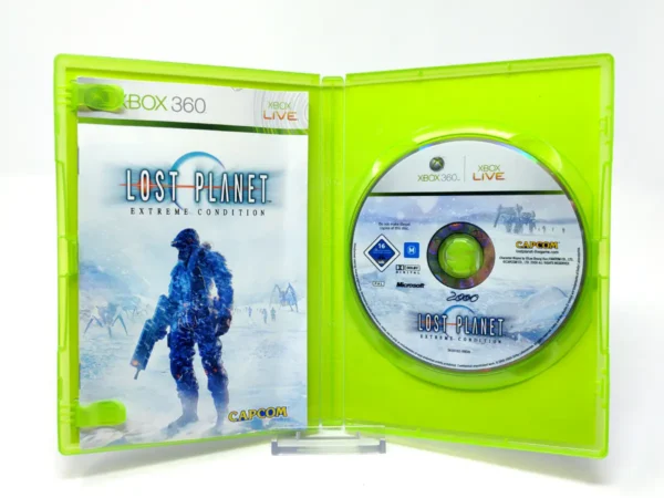 Interior del juego Lost Planet: Extreme Condition (ESP) para XBOX 360 con disco y manual