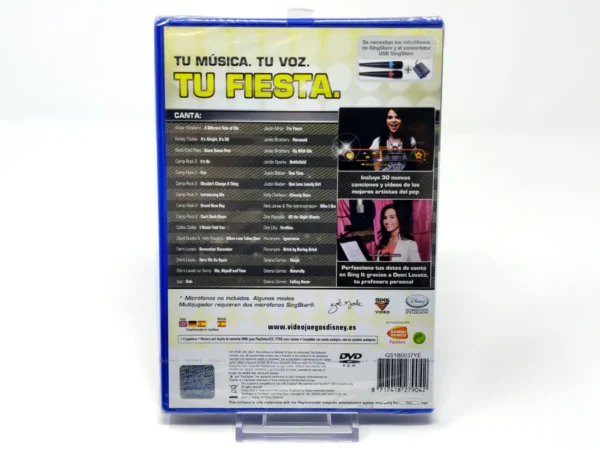 Parte trasera de Disney Sing It: Party Hits (ESP) (Precintado) para PlayStation 2, edición PAL España