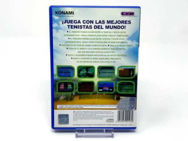 Parte trasera de WTA Tour Tennis (ESP) para PlayStation 2, edición PAL España