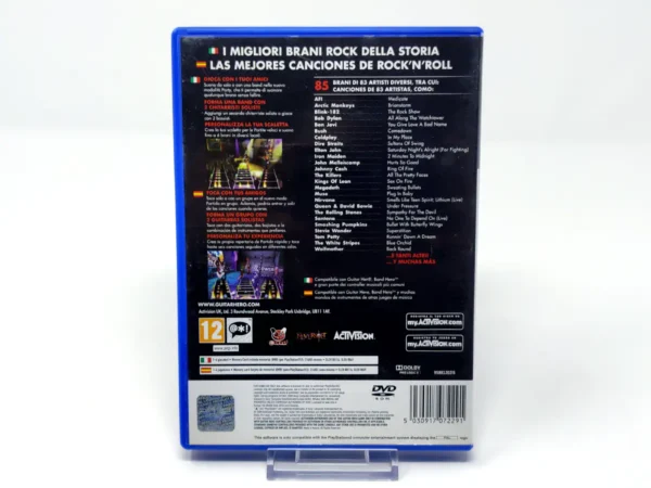 Parte trasera de Guitar Hero 5 (ESP) para PlayStation 2, edición PAL España