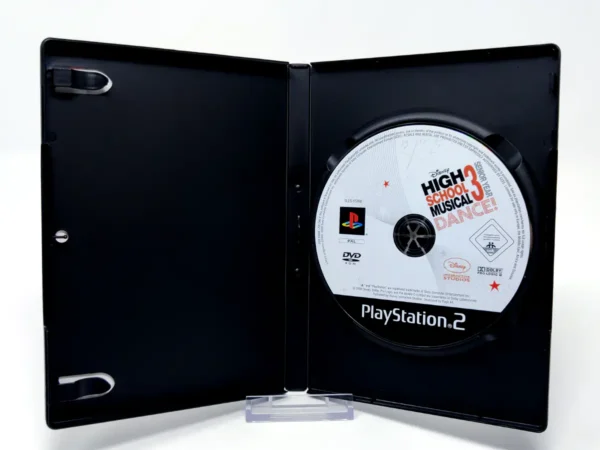 Interior del juego Disney High School Musical 3: ¡Fin de curso DANCE! (ESP) (Rebajado) para PlayStation 2 con disco y manual